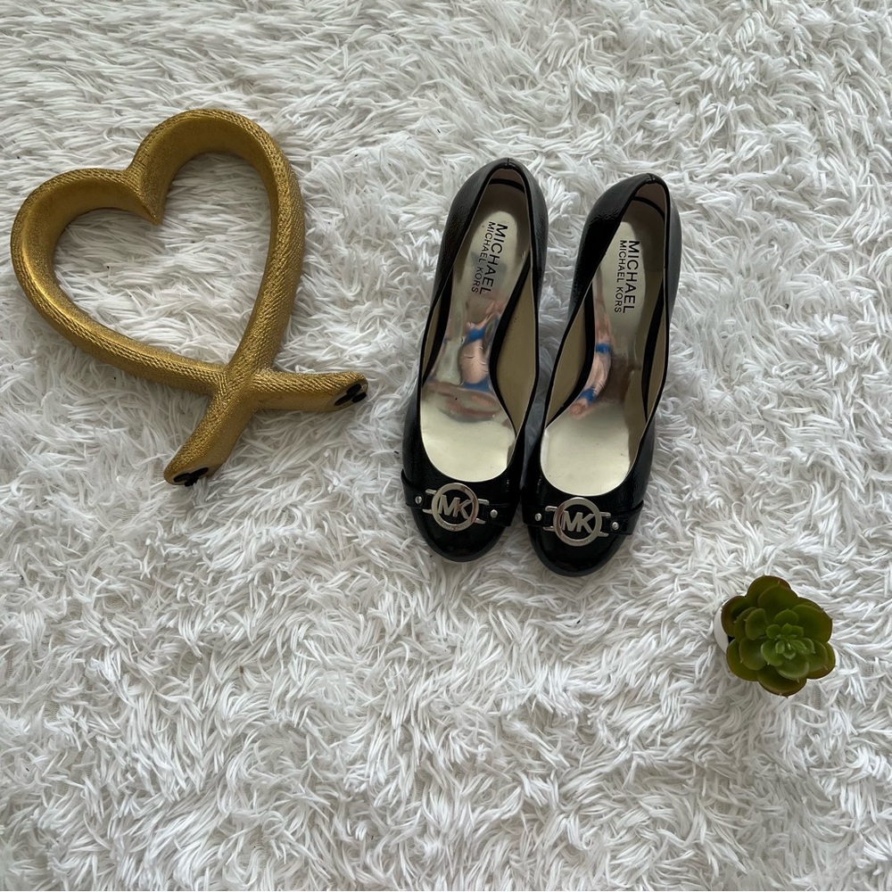Michael Kors Black Peep Toe Heels